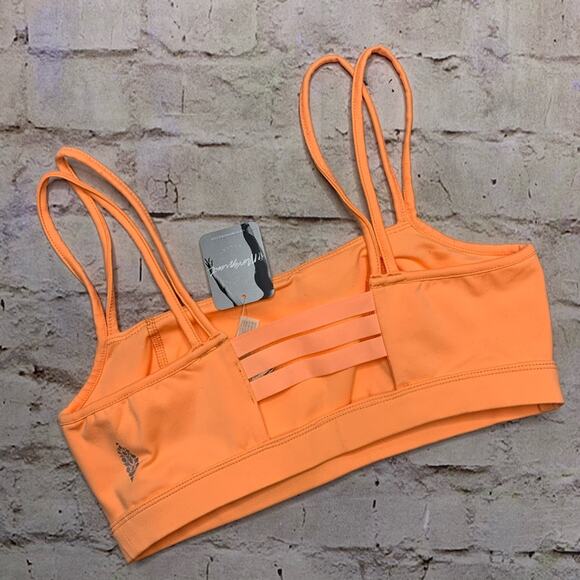 Free People Idris Solid Strappy Back Back Bra in Peach Horizon - Picture 6 of 7